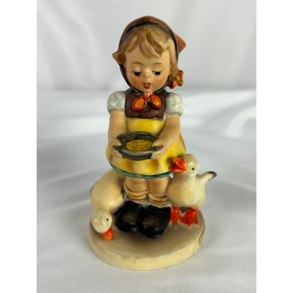Goebel West Germany Be Patient Figurine Girl Feeding Geese Figurine